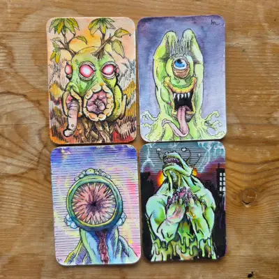 THE LEFTOVERS - Scary Guys bundle aceo art card thumbnail 1