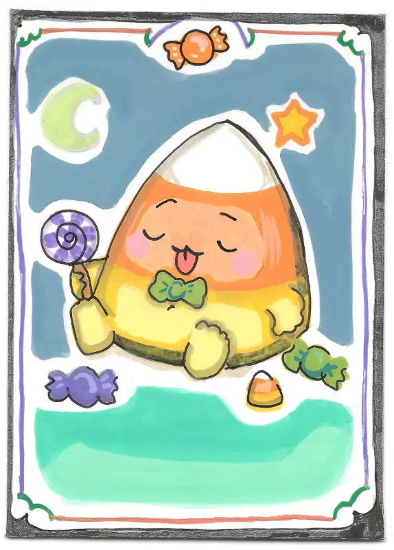 Candy Corn Belly | Halloween Belly Collection | Art with Sara Rose aceo art card