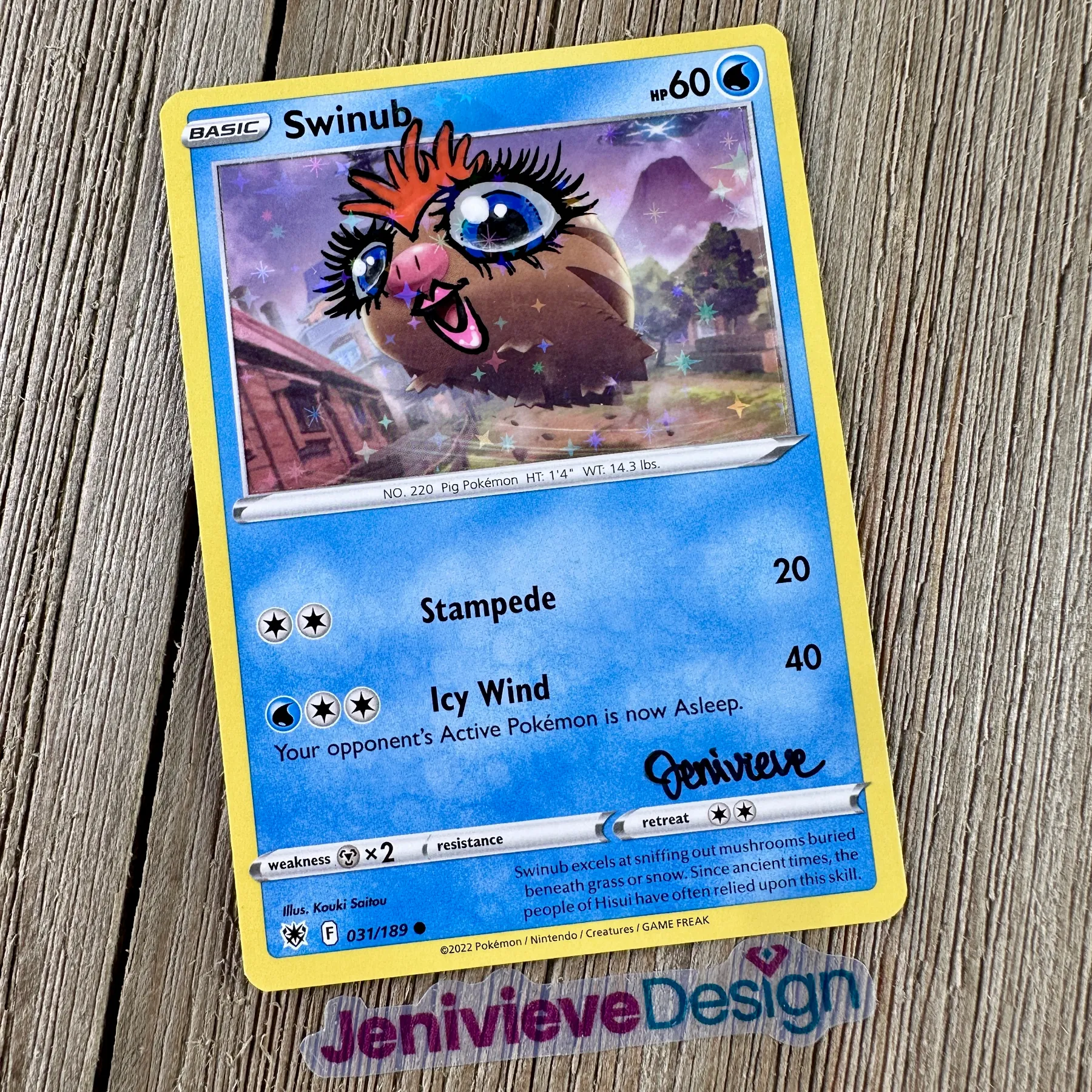 Yassified Pokémon: Swinub aceo art card