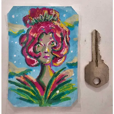 Pretty Rose aceo art card thumbnail 2