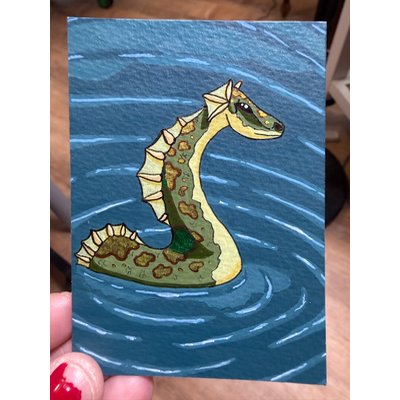 Nessie aceo art card thumbnail 2