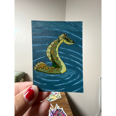 Nessie aceo art card thumbnail 1