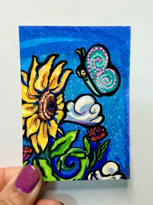 Magic Garden Collection #3 - Seeding Magic aceo art card thumbnail 1