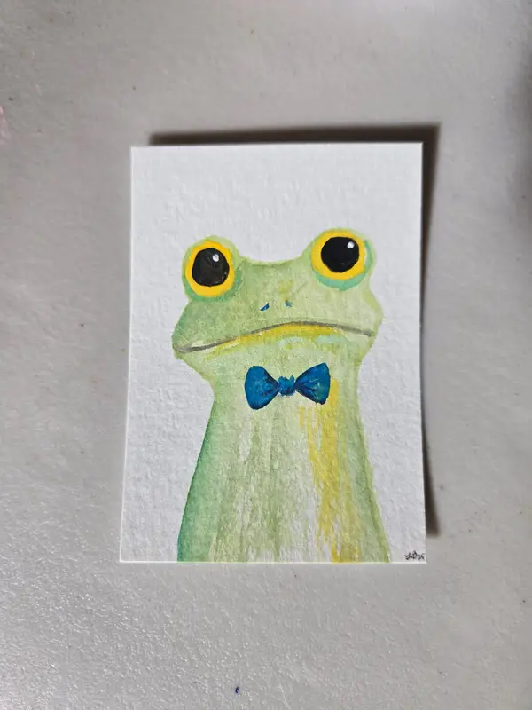 A dapper frog aceo art card