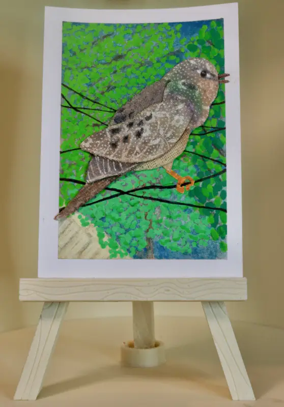 Mourning Dove in Song aceo art card
