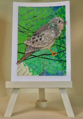 Mourning Dove in Song aceo art card thumbnail 2