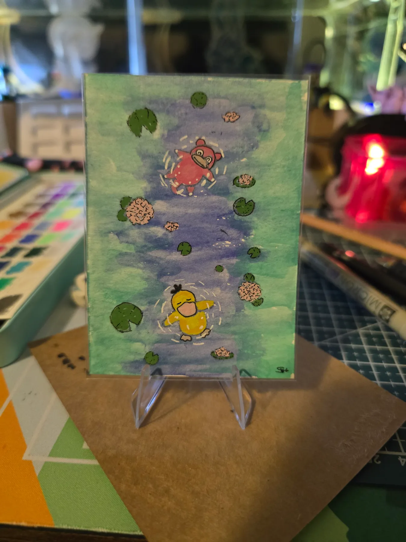 Floating Duo aceo art card