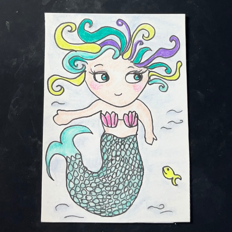 Cute Mermaid aceo art card