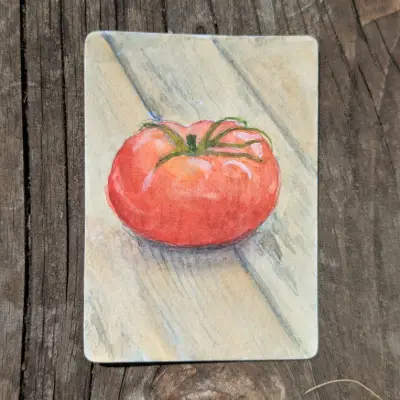 Tomato aceo art card thumbnail 2