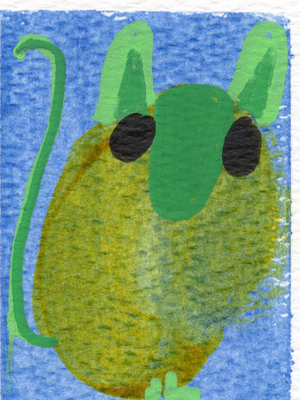 Sleep Demon series, yellow aceo art card thumbnail 1