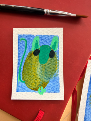 Sleep Demon series, yellow aceo art card thumbnail 2