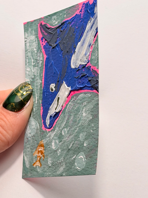 Abstract Shark and Clown Fish by Lizz aceo art card thumbnail 2