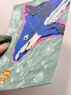 Abstract Shark and Clown Fish by Lizz aceo art card thumbnail 3