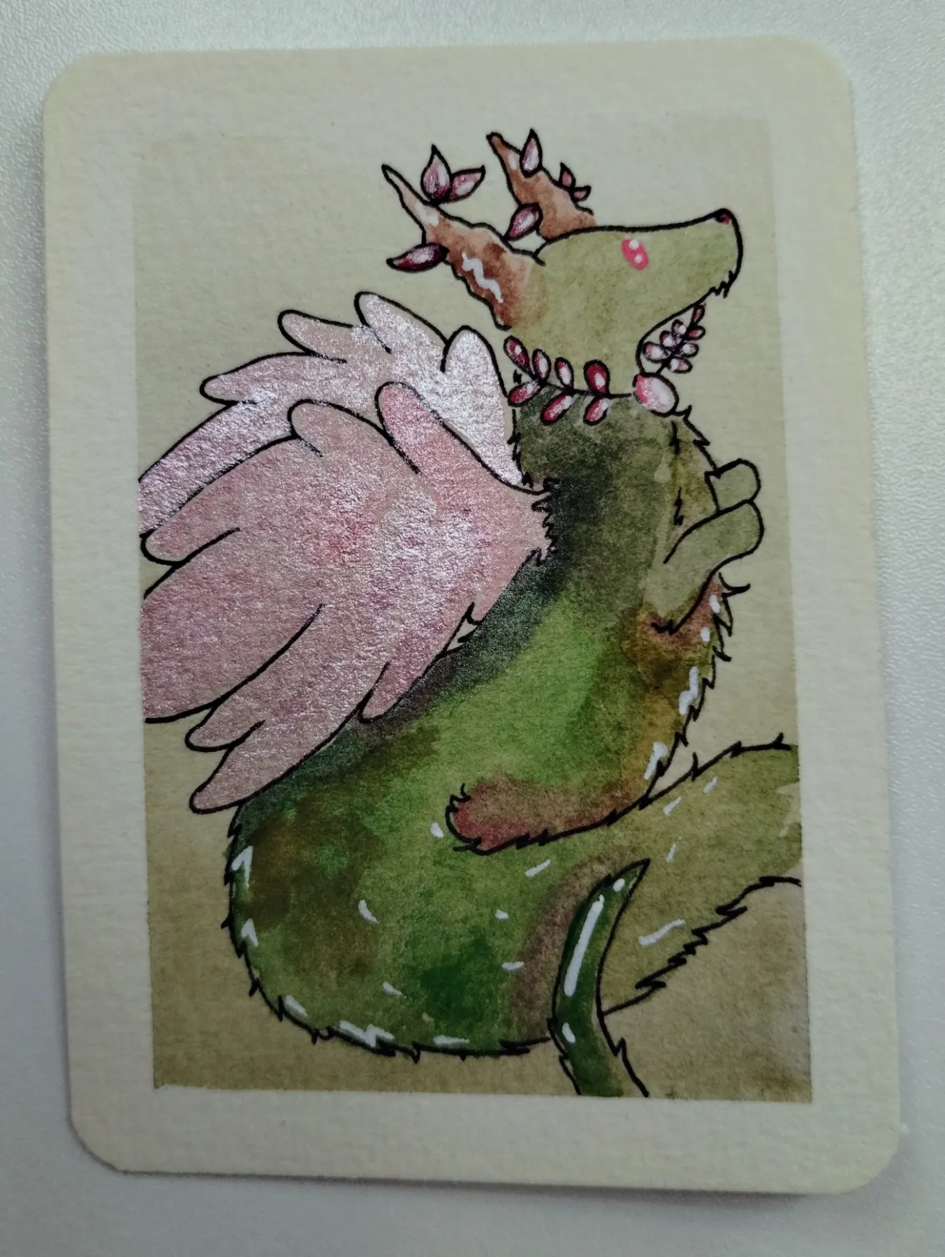 Pink Metal aceo art card