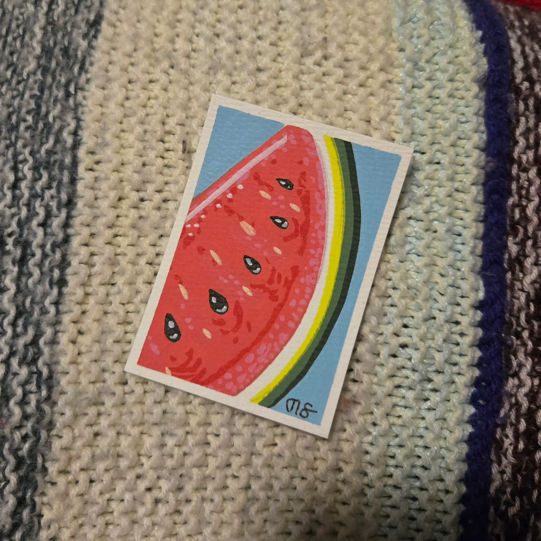 Watermelon aceo art card