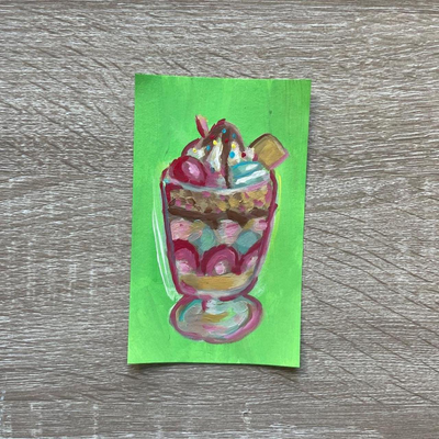 Candy Parfait with Sprinkles ACEO Painting aceo art card thumbnail 2