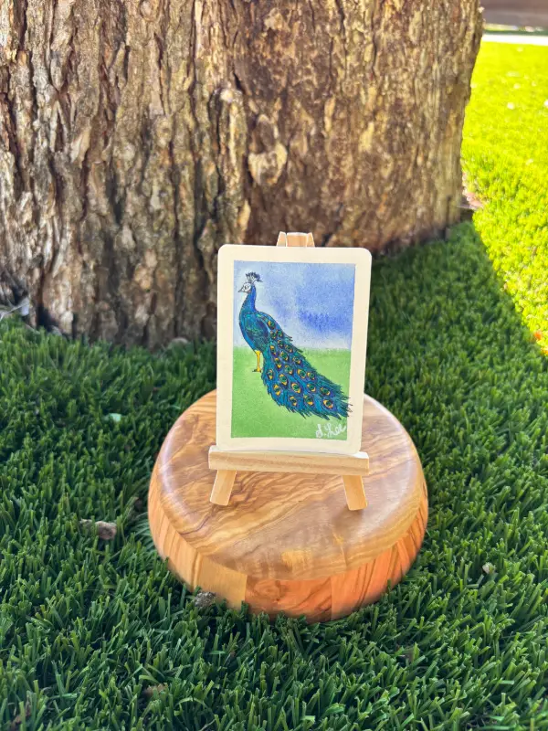 Peter the Peacock aceo art card
