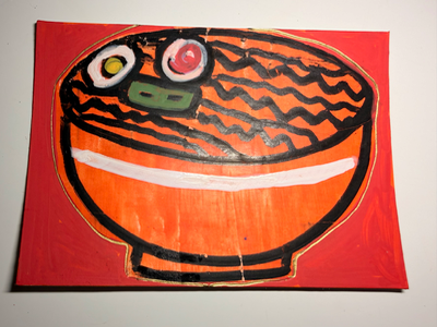 “I Like My Ramen Spicy.” | 34.6687°N 135.5032°E Osaka, Japan | Original ACEO aceo art card thumbnail 3