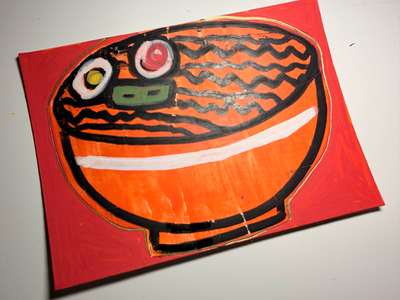 “I Like My Ramen Spicy.” | 34.6687°N 135.5032°E Osaka, Japan | Original ACEO aceo art card thumbnail 1