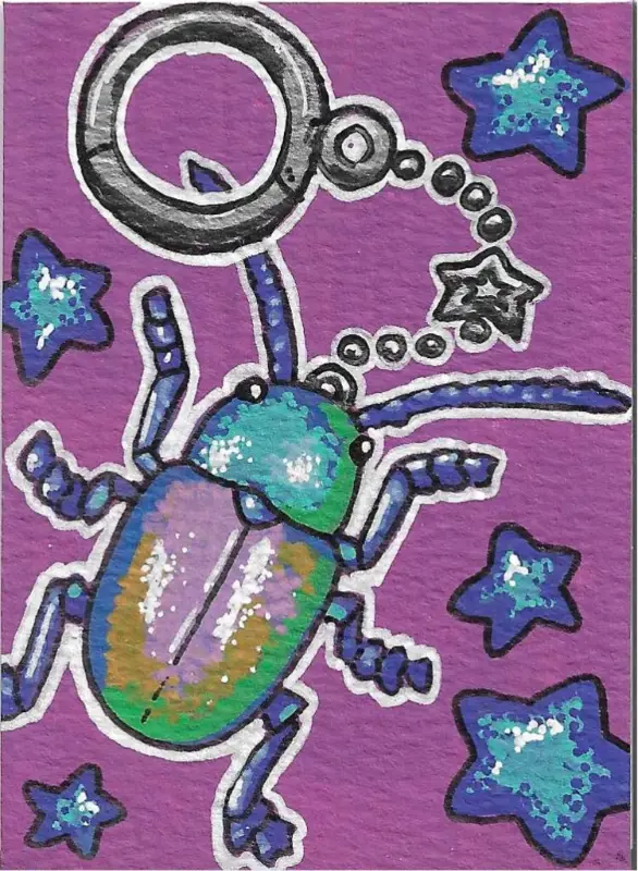 Dogbane Beetle aceo art card