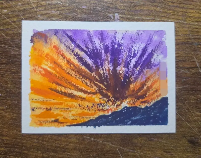 Sunset Burst aceo art card