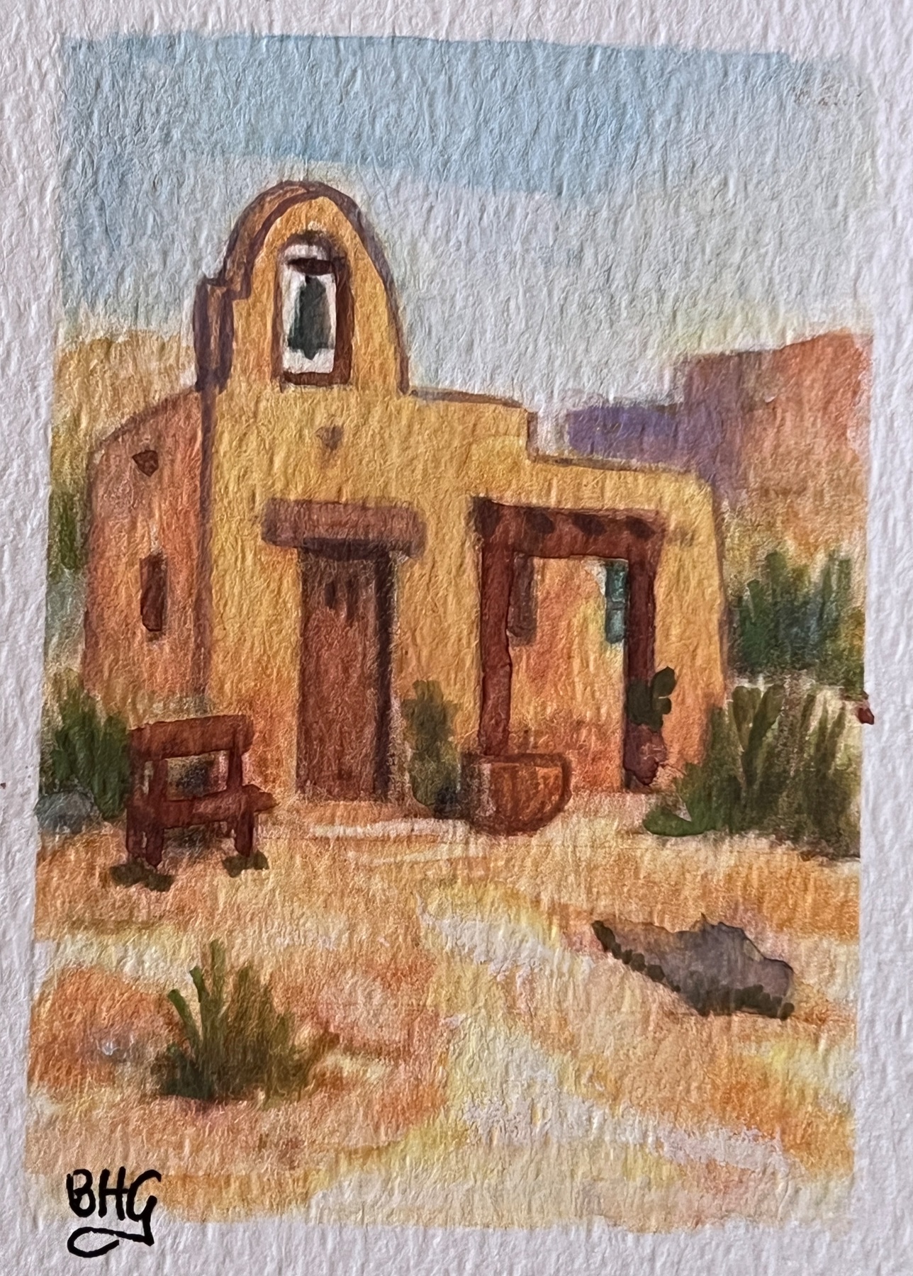 Adobe House 4 aceo art card