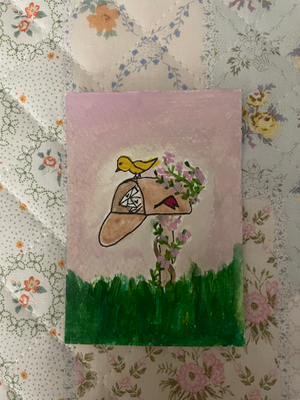 Happy Mail aceo art card thumbnail 2