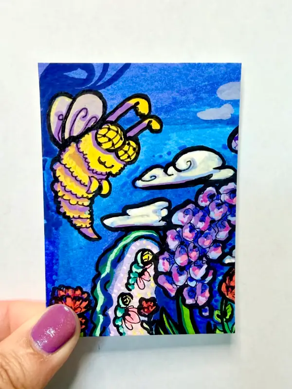 Magic Garden Collection #1 - Bee Friendly aceo art card