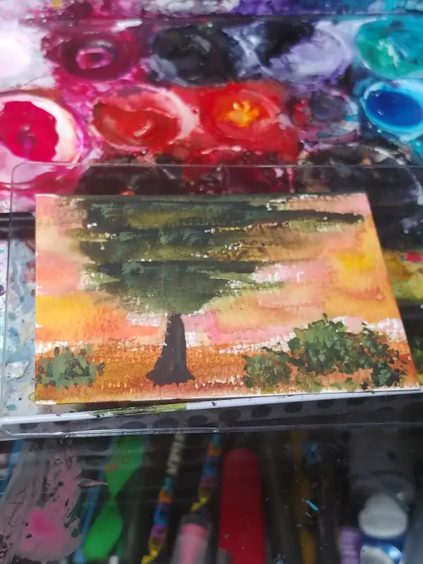 Tiwster Tree aceo art card