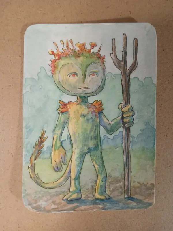 Shrubbery Imp Forest Sprite Card 1 of 9 aceo art card