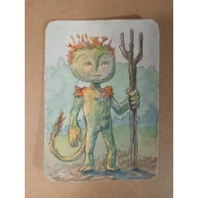 Shrubbery Imp Forest Sprite Card 1 of 9 aceo art card thumbnail 1