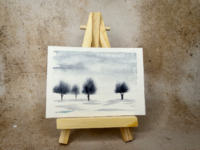 Moody Trees aceo art card thumbnail 1