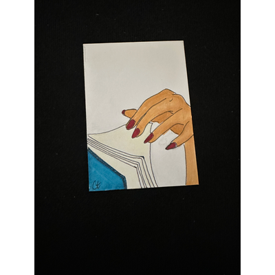 Idle reading aceo art card thumbnail 1