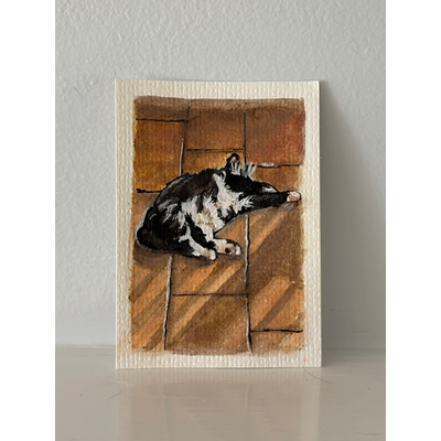 ACEO original, Emily sleeping aceo art card thumbnail 1