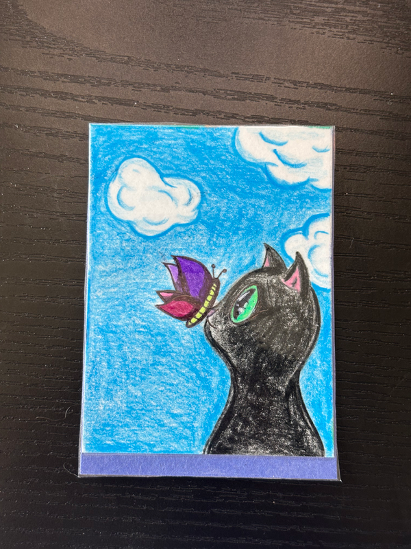 Love at first flutter aceo art card