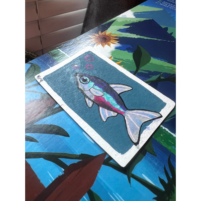 The Neon Tetra aceo art card thumbnail 2