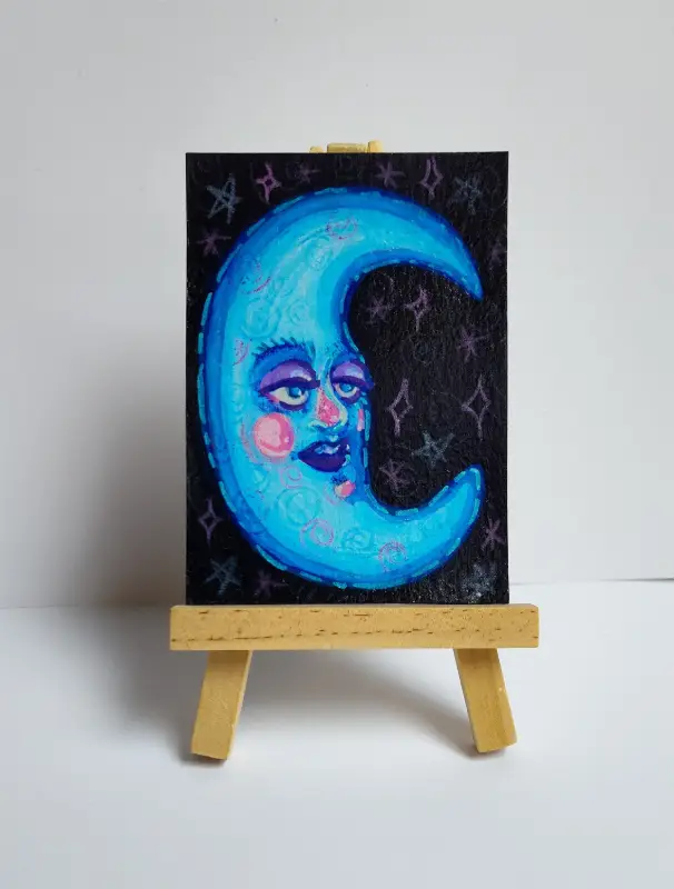 Ms Moon aceo art card