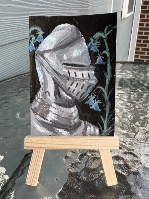 Blue Knight (1/3) aceo art card