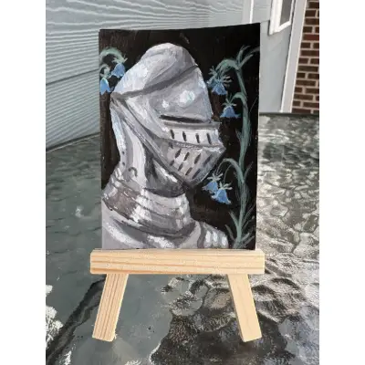 Blue Knight (1/3) aceo art card thumbnail 1