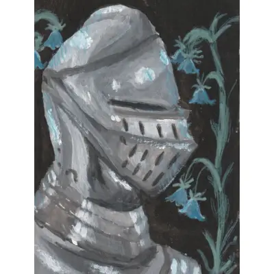 Blue Knight (1/3) aceo art card thumbnail 2
