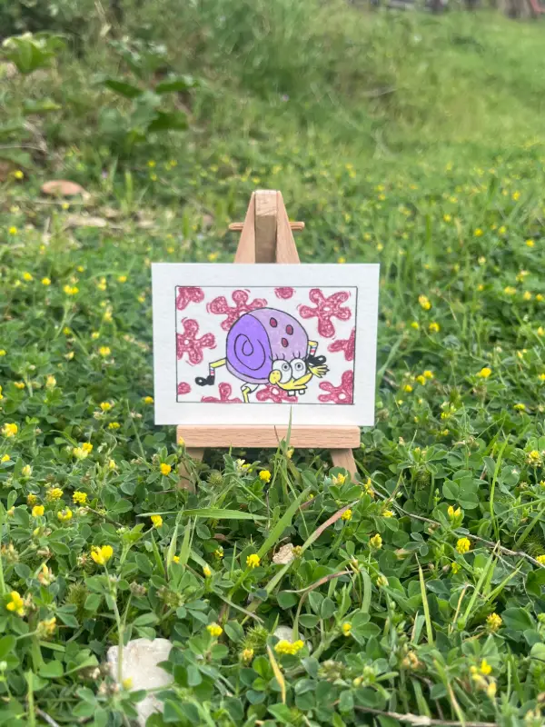 Duck Duck Hermit Crab aceo art card
