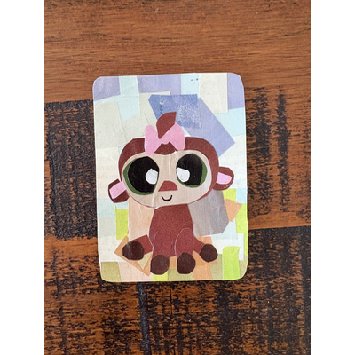 LPS monkey aceo art card thumbnail 1