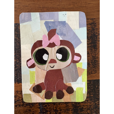 LPS monkey aceo art card thumbnail 2