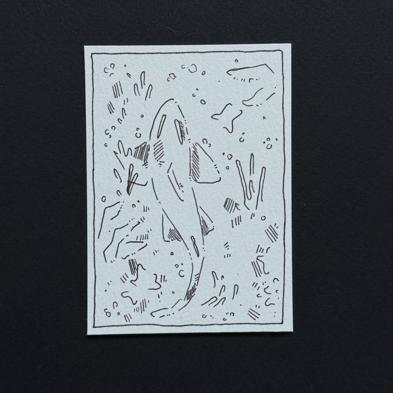 creature doodle xii aceo art card