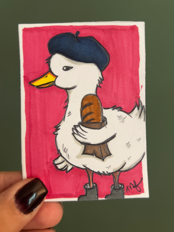 ACEO ORIGINAL “Madame Duck” aceo art card