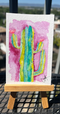Magenta Cactus aceo art card thumbnail 1