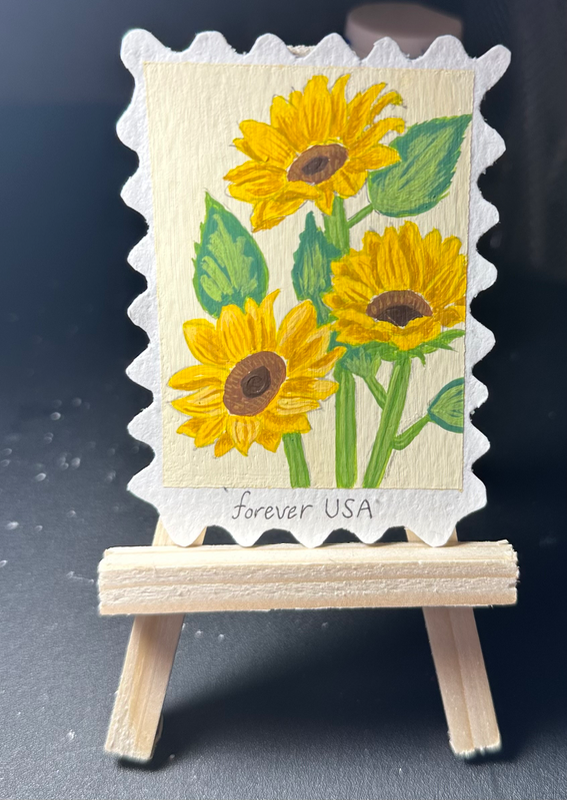 ACEO Original Sunflower Painting aceo art card