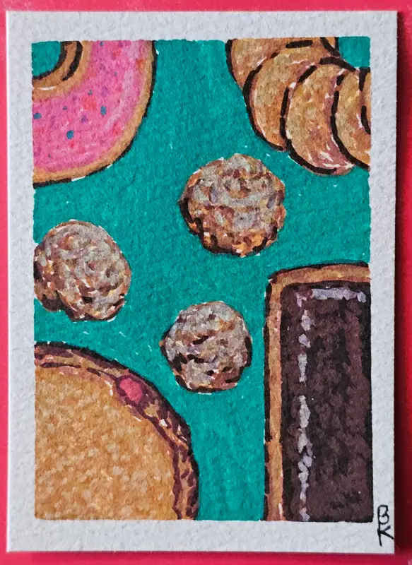 Donuts aceo art card