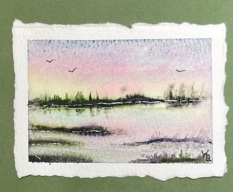 Abstract Wetlands no. 2 aceo art card
