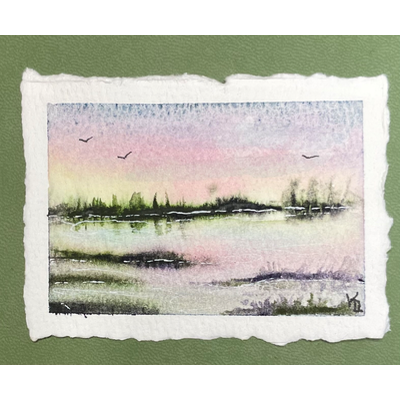 Abstract Wetlands no. 2 aceo art card thumbnail 1